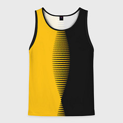 Мужская майка без рукавов Чёрно-жёлтый пополам с переходом