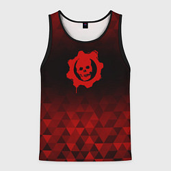 Майка-безрукавка мужская Gears of War red poly, цвет: 3D-черный