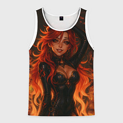 Майка-безрукавка мужская Горячая пиро архонт Мавуика - Genshin Impact, цвет: 3D-белый