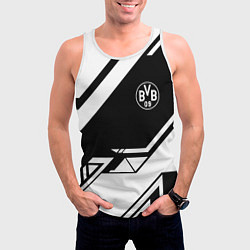 Майка-безрукавка мужская Borussia geometry black, цвет: 3D-белый — фото 2