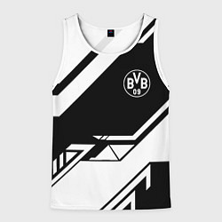 Майка-безрукавка мужская Borussia geometry black, цвет: 3D-белый