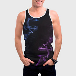 Майка-безрукавка мужская Color black blue pink, цвет: 3D-белый — фото 2