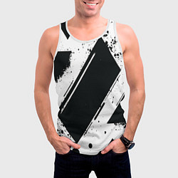 Майка-безрукавка мужская Color black white, цвет: 3D-белый — фото 2