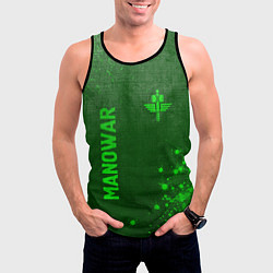 Майка-безрукавка мужская Manowar - green gradient вертикально, цвет: 3D-черный — фото 2