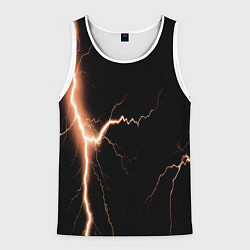 Майка-безрукавка мужская Lightning orange, цвет: 3D-белый