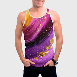 Майка-безрукавка мужская Текстура с блеском, цвет: 3D-белый — фото 2