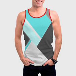 Майка-безрукавка мужская Color black blue, цвет: 3D-красный — фото 2