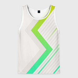 Мужская майка без рукавов Color white line green