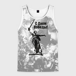 Майка-безрукавка мужская Победа 80 лет родина мать, цвет: 3D-белый