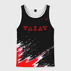 Майка-безрукавка мужская Ведьмак текстура краски, цвет: 3D-белый