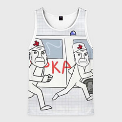 Майка-безрукавка мужская Дурка мем скорая, цвет: 3D-белый