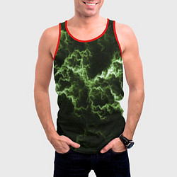 Майка-безрукавка мужская Lightning green glow, цвет: 3D-красный — фото 2