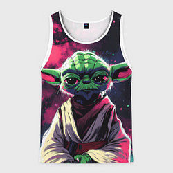 Майка-безрукавка мужская Задумчивый Йода, цвет: 3D-белый