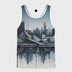 Мужская майка без рукавов Небоскребы и скалы