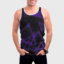 Майка-безрукавка мужская The triangle is purple, цвет: 3D-белый — фото 2