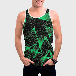 Майка-безрукавка мужская A light green triangle with dots, цвет: 3D-белый — фото 2