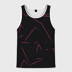 Майка-безрукавка мужская Color pink line, цвет: 3D-белый