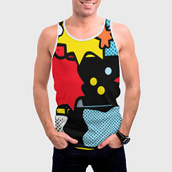 Майка-безрукавка мужская Поп абстракция, цвет: 3D-белый — фото 2
