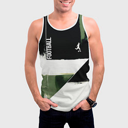 Майка-безрукавка мужская Футбол на фоне брызг красок, цвет: 3D-белый — фото 2