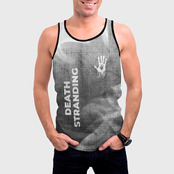 Майка-безрукавка мужская Death Stranding - grey gradient вертикально, цвет: 3D-черный — фото 2