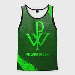 Майка-безрукавка мужская Powerwolf - green gradient, цвет: 3D-черный