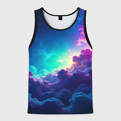 Мужская майка без рукавов Неоновые космические облака