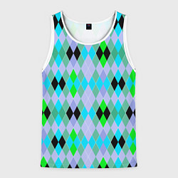 Мужская майка без рукавов Геометрический узор с разноцветными ромбами