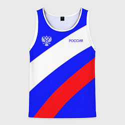 Мужская майка без рукавов Россия с гербом и цветами флага
