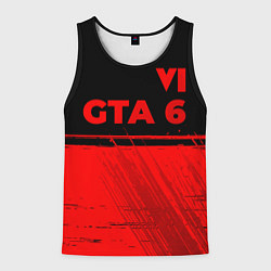 Мужская майка без рукавов GTA 6 - red gradient посередине