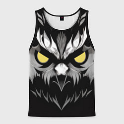 Майка-безрукавка мужская Взгляд филина, цвет: 3D-черный
