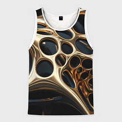 Мужская майка без рукавов Черно-золотая абстракция