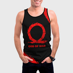 Майка-безрукавка мужская God of War - red gradient, цвет: 3D-черный — фото 2