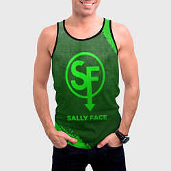 Майка-безрукавка мужская Sally Face - green gradient, цвет: 3D-черный — фото 2