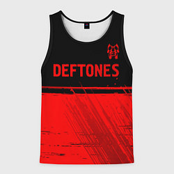Майка-безрукавка мужская Deftones - red gradient посередине, цвет: 3D-черный