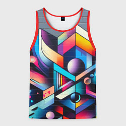 Майка-безрукавка мужская Геометрическое абстрактное граффити, цвет: 3D-красный