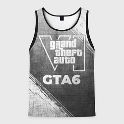 Майка-безрукавка мужская GTA6 - grey gradient, цвет: 3D-черный