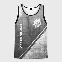 Майка-безрукавка мужская Gears of War - grey gradient вертикально, цвет: 3D-черный