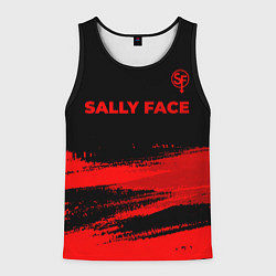 Майка-безрукавка мужская Sally Face - red gradient посередине, цвет: 3D-черный