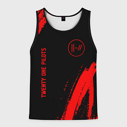 Мужская майка без рукавов Twenty One Pilots - red gradient вертикально