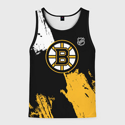 Майка-безрукавка мужская Бостон Брюинз - разлитая краска, цвет: 3D-черный
