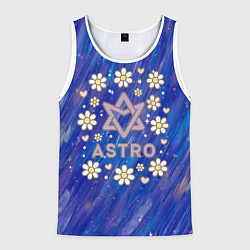 Майка-безрукавка мужская Astro логотип из ромашек, цвет: 3D-белый