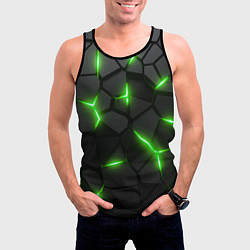 Майка-безрукавка мужская Зеленая неоновая броня, цвет: 3D-черный — фото 2