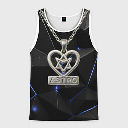 Майка-безрукавка мужская Astro логотип с цепочкой, цвет: 3D-белый