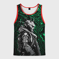 Майка-безрукавка мужская Японский кибернетический Они, цвет: 3D-красный