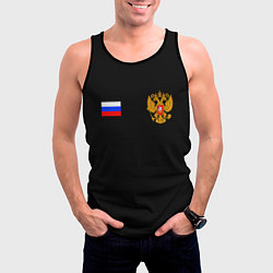 Майка-безрукавка мужская Russia sports team, цвет: 3D-черный — фото 2