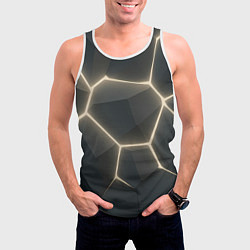 Майка-безрукавка мужская Объемные серые плиты, цвет: 3D-белый — фото 2