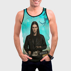 Майка-безрукавка мужская Bones держит бензопилу, цвет: 3D-черный — фото 2