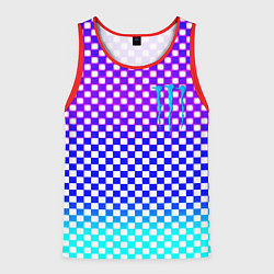 Мужская майка без рукавов Monster шахматная клетка градиент