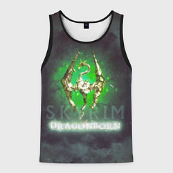 Мужская майка без рукавов Skyrim gold logo Dragonborn