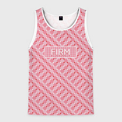 Майка-безрукавка мужская Плавающий эффект - Фирм розовый, цвет: 3D-белый